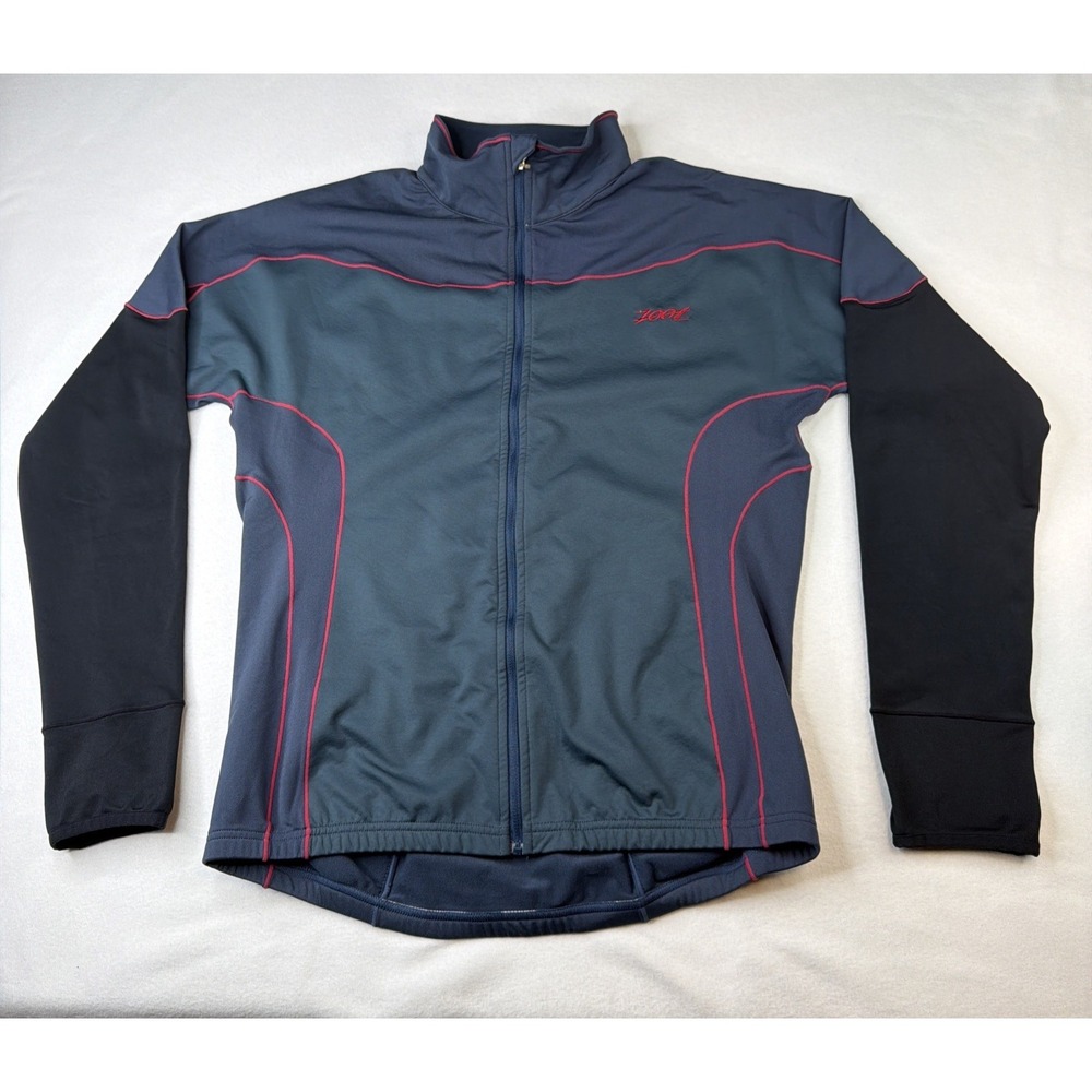 Zoot Cycling Jacket Women's M Full Zip Blue Pink Long Sleeve Bike Jersey